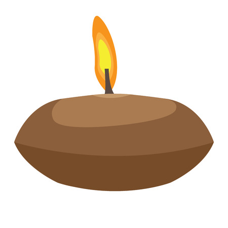 Isolated candle with fire, Spa icon vector illustrationのイラスト素材