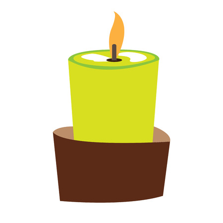 Isolated candle with fire, Spa icon vector illustrationのイラスト素材