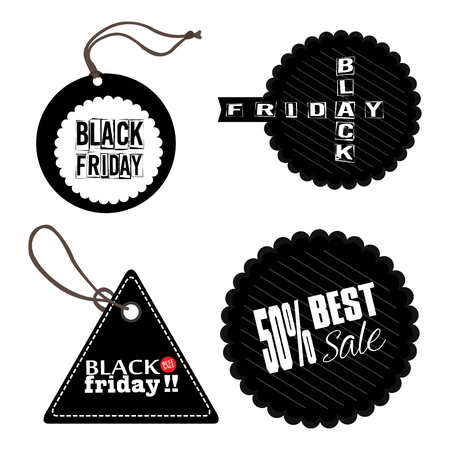 Set of black friday labels, Vector illustrationのイラスト素材