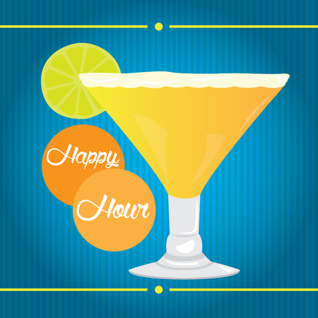 Vintage happy hour graphic design, Vector illustrationのイラスト素材