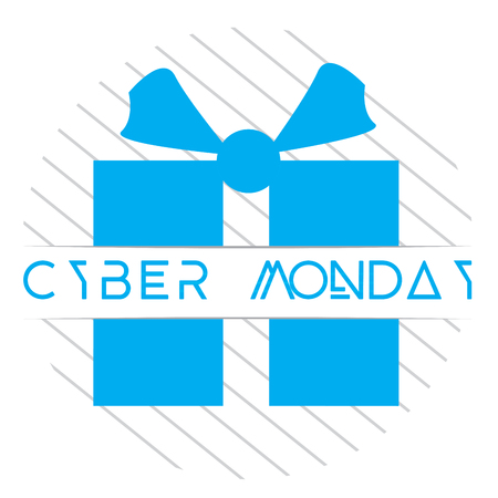 Isolated silhouette of a gift, Cyber monday vector illustrationのイラスト素材