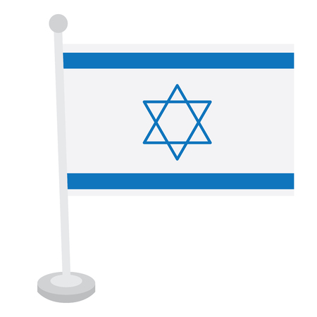 Isolated flag of Israel on a white background, Vector illustrationのイラスト素材