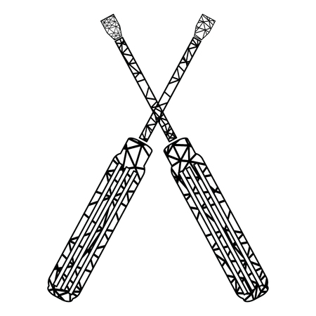 Isolated pair of screwdrivers icon on a white backgroundのイラスト素材