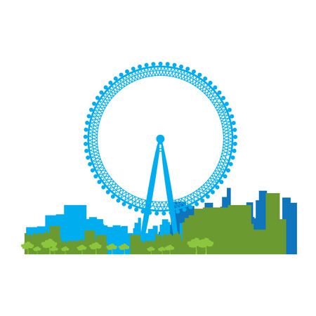 Isolated colored skyline illustrationのイラスト素材
