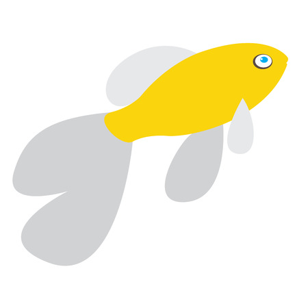 Isolated cute fish on a white backgroundのイラスト素材