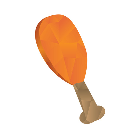 Isolated geometrical piece of a roasted chicken, Fast food illustrationのイラスト素材