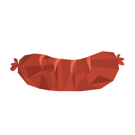 Isolated geometrical sausage, Fast food illustrationのイラスト素材