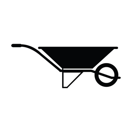 Isolated wheelbarrow icon on a white backgroundのイラスト素材