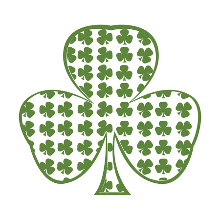 Isolated green clover on a white background, Vector illustrationのイラスト素材