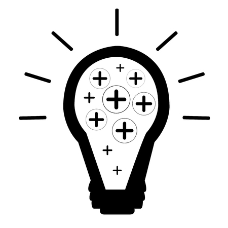 Isolated abstract lightbulb icon on a white background, Vector illustrationのイラスト素材