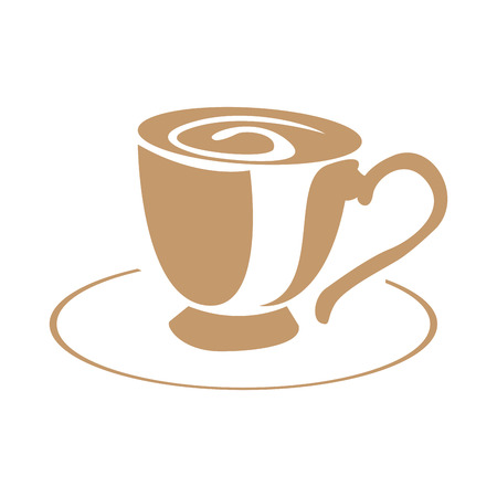 Isolated abstract coffee cup on a white backgroundの写真素材