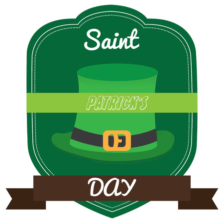 Isolated label with a hat and text, Patrick day vector illustrationのイラスト素材