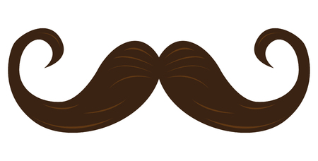 Isolated brown mustache on a white background, Vector illustrationのイラスト素材
