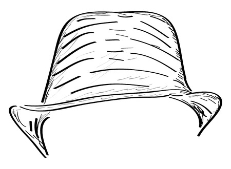 Isolated outline of a hipster hat, Vector illustrationのイラスト素材