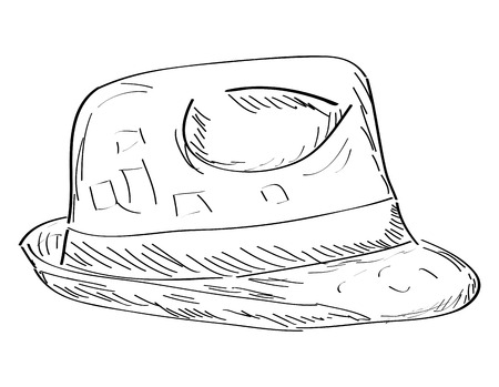 Isolated outline of a hipster hat, Vector illustrationのイラスト素材