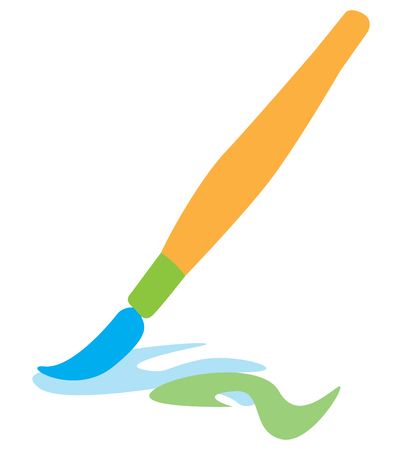 Isolated paint brush on a white background, Vector illustrationのイラスト素材