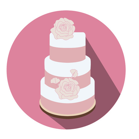 Isolated wedding cake on a rose tag, Vector illustrationのイラスト素材