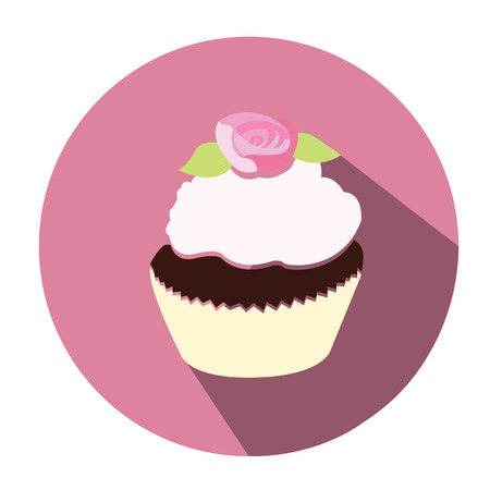 Isolated cupcake on a colored tag, Vector illustrationのイラスト素材