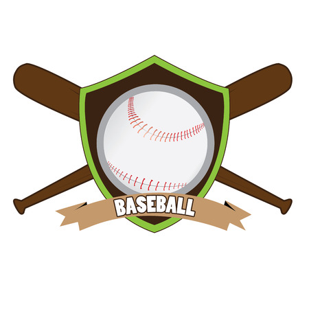 Isolated baseball emblem with a pair of bats, Vector illustrationのイラスト素材