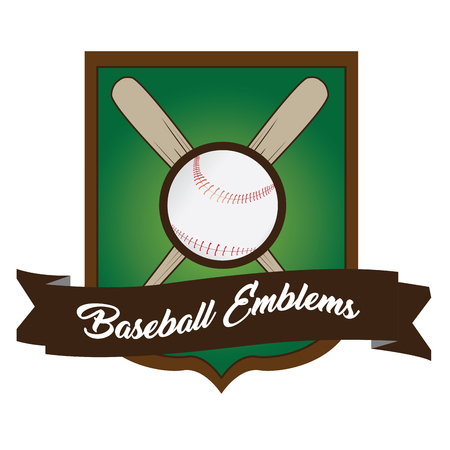 Isolated baseball emblem with a pair of bats, Vector illustrationのイラスト素材