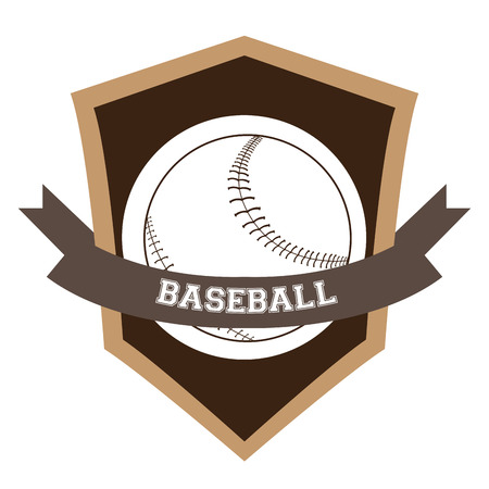 Isolated emblem with a baseball ball, Vector illustrationのイラスト素材