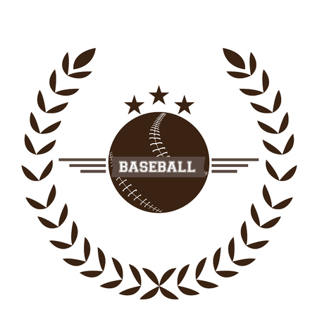 Isolated baseball emblem with a laurel wreath, Vector illustrationのイラスト素材