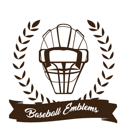 Isolated baseball emblem with a helmet, Vector illustrationのイラスト素材