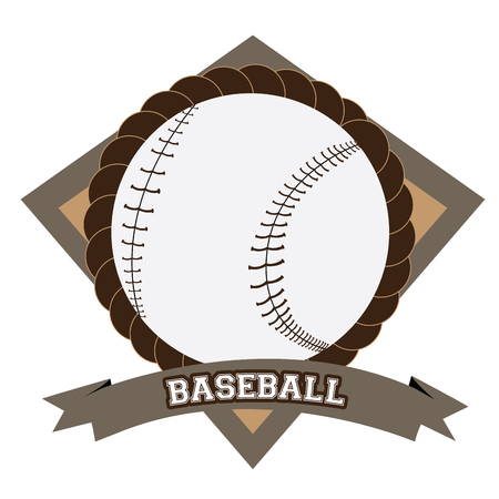 Isolated emblem with a baseball ball, Vector illustrationのイラスト素材