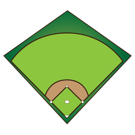 Isolated baseball field on a white background, Vector illustrationのイラスト素材