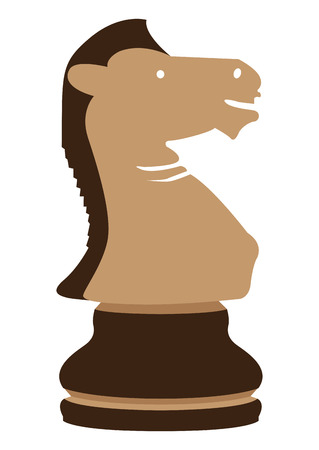 Isolated knight piece on a white background, Vector illustrationのイラスト素材