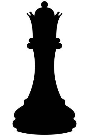 Isolated queen piece silhouette on a white background, Vector illustrationのイラスト素材