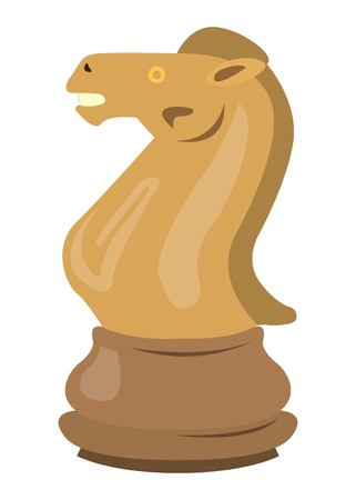 Isolated knight piece on a white background, Vector illustrationのイラスト素材