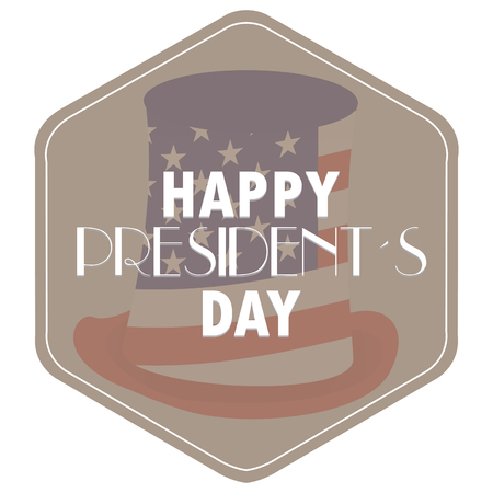Isolated president day sticker on a white background, Vector illustrationのイラスト素材