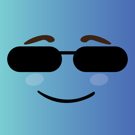 Happy cartoon facial expression design, Vector illustrationのイラスト素材