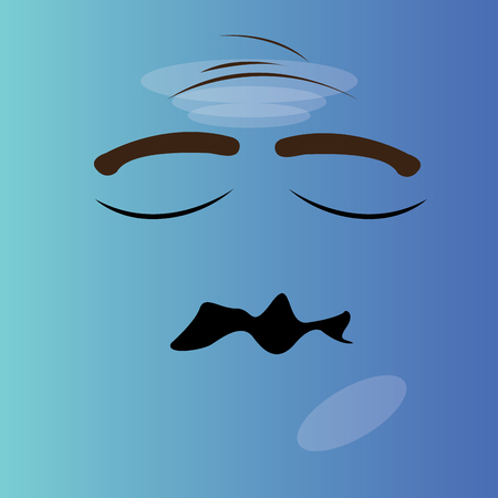Worried cartoon facial expression design, Vector illustrationのイラスト素材