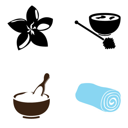 Set of spa icons on a white background, Vector illustrationのイラスト素材