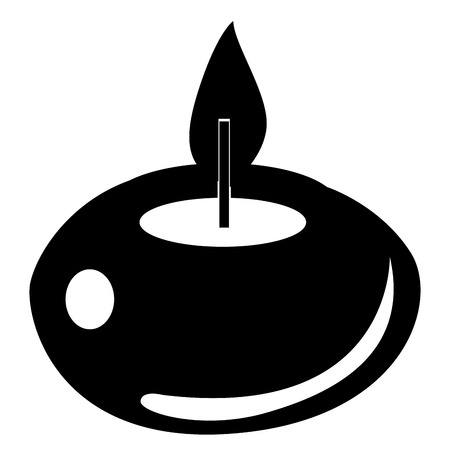 Isolated silhouette of a spa candle, Vector illustrationのイラスト素材