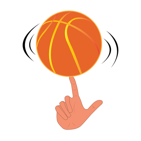 Isolated hand playing with a basketball ball, Vector illustrationのイラスト素材