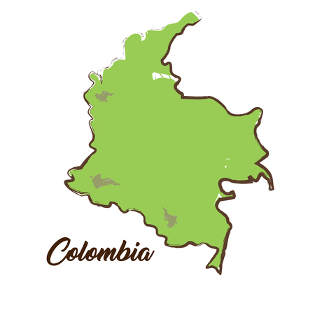 Isolated Colombian map on a white background, Vector illustrationのイラスト素材