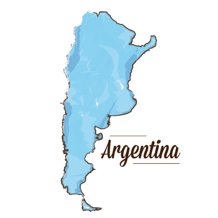 Isolated Argentinian map on a white background, Vector illustrationのイラスト素材
