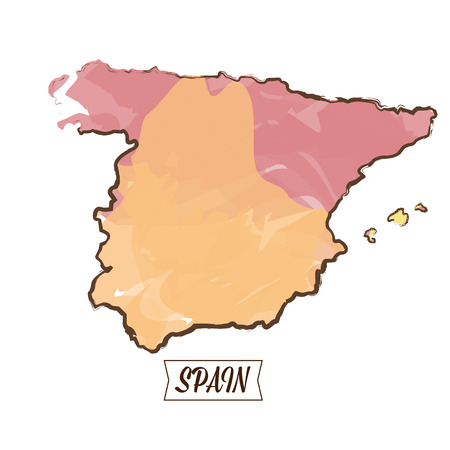 Isolated Spanish map on a white background, Vector illustrationのイラスト素材