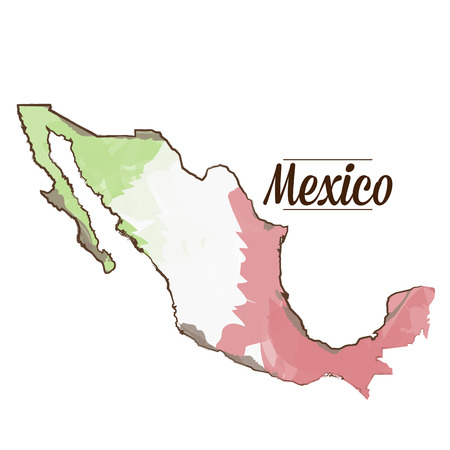 Isolated Mexican map on a white background, Vector illustrationのイラスト素材
