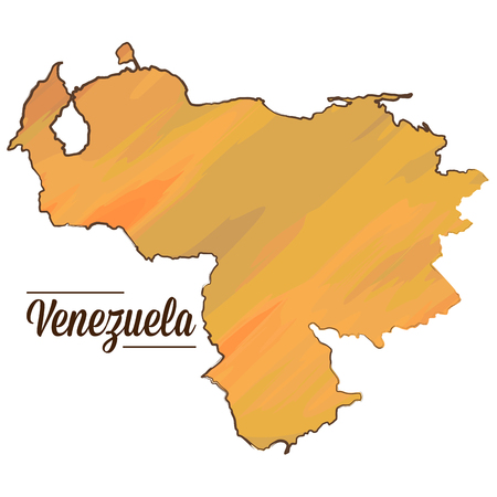 Isolated Venezuelan map on a white background, Vector illustrationのイラスト素材