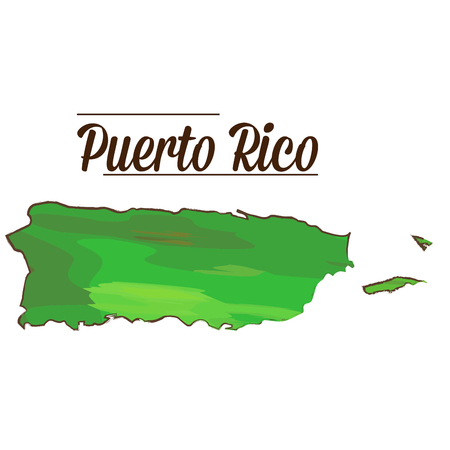 Isolated map of Puerto Rico on a white background, Vector illustrationのイラスト素材