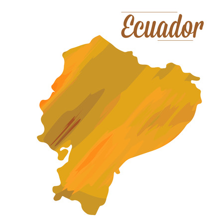 Isolated map of Ecuador on a white background, Vector illustrationのイラスト素材
