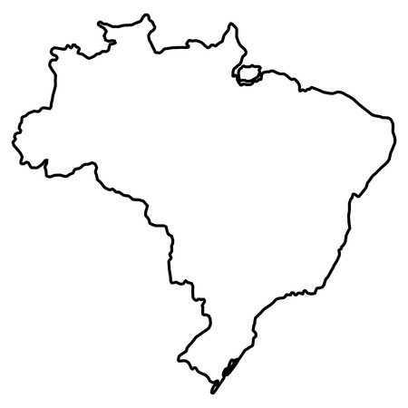 Isolated Brazilian map on a white background, Vector illustrationのイラスト素材