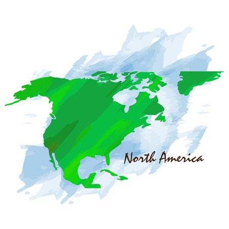 Isolated map of North America on a white background, Vector illustrationのイラスト素材