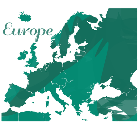 Isolated map of Europe on a white background, Vector illustrationのイラスト素材