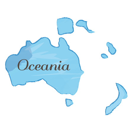 Isolated map of Oceania on a white background, Vector illustrationのイラスト素材