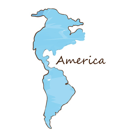 Isolated map of America on a white background, Vector illustrationのイラスト素材